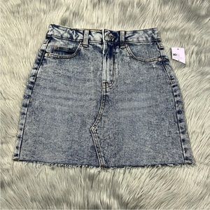 Wild Fable Denim Distressed Frayed Hem Mini Skirt Size 0